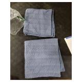 Foindtower Set of 2 Decorative Cotton Waffle Weave Throw Pillow Covers Euro Shams Cushion Covers Accent European Pillowcase for Bed Couch Sofa Bedroom Living Room Home Decor 20x20 Inch Blue