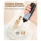SIMPLETaste Rechargeable Milk Frother Wand Handheld, Dual Coil Whisk Head Drink Mixer, USB-C Electric Whisk with Stainless Steel Whisk for Coffee, Lattes, Cappuccino, Matcha, Hot Chocolate& Creamer