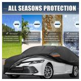 X AUTOHAUX Car Cover for Toyota Camry 2007-2022 210D-PU Outdoor Full Car Cover All Weather with Door Zipper for Waterproof Windproof Sun Rain Snow Protection