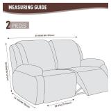KinCam Recliner Covers, Stretch Reclining Chair Covers, Recliner Sofa Slipcovers Stripe Jacquard Recliner Couch Covers Furniture Protector Covers for Pet Kid (2XL Seater, Brown)