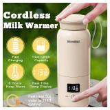 Veroline Portable Bottle Warmer for Travel, 10 Oz Baby Botle Warmer with Adjustable Temperature & Keep Warm for Formula, Breastmilk, Cordless Milk Warmer, Rechargeable Water Warmer for Outdoor