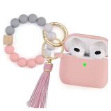 Case for Airpods 3 (2021), Filoto Silicone Airpod 3rd Generation Case Cover with Bracelet Keychain, Cute Protective Case for Apple Air Pod 3 Wireless Charging Case Women(Pink)