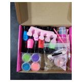 EULRGAUS Kids Nail Polish Set for Girls, Peelable Non Toxic Nail Polish with Nail Powder & DIY Nail Stickers, Water-Based Nail Art Kit, Gift Set and Girls Toys Age 8+