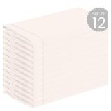 Dine n Decor Set of 12 Hemstitch Cloth Dinner Napkins 100% Cotton - Soft Durable Washable - Ideal for Events Weddings Holidays - Perfect Everyday Use Table Linen Cloth Napkins 18x18 - Ivory