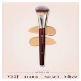 BK BEAUTY BRUSHES - 101 CONTOURED FOUNDATION BRUSH - Contoured Foundation Brush - Foundation Makeup Brushes - Face Brush For Liquid Or Cream Foundations