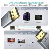 Warrky 4K DisplayPort to HDMI Cable 3.3FT[Metal Case, Nylon Cable] One-Way Transmission DP 1.2 Computer to HDMI 1.4 Screen Compatible for Dell, HP, Samsung, PC, Laptop, Projector, TV Passive