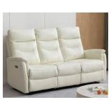 Viradis 72.4" Genuine Leather Zero Clearance Recliner Power Reclining Sofa, Retail $1640.00