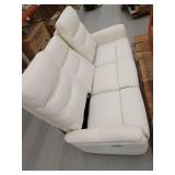 Viradis 72.4" Genuine Leather Zero Clearance Recliner Power Reclining Sofa, Retail $1640.00