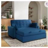 Serta Monroe 72.6in Queen Square Arm Tufted Back Convertible Sleeper Sofa with Cushions- Retail: $926