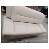 Modern White Faux Leather Sofa with Chrome Feet- Retail $628.00