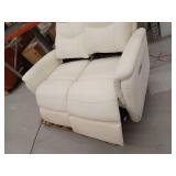 Viradis 54.2in Genuine Leather Zero Clearance Power Recliner Loveseat- Retail $1,310.00