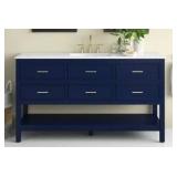 60-inch Navy Blue Bathroom Vanity-Retail: $950