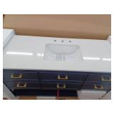 60-inch Navy Blue Bathroom Vanity-Retail: $950