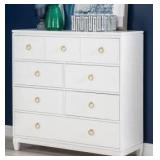 Summerland 7 Drawer Solid Wood Dresser, White- Retail: $1913