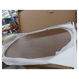 Iris Oak 71 Inch Oval Dining Table Top And Decorative Base Cover, Smoked Oak- Retail: $1748