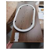 Iris Oak 71 Inch Oval Dining Table Top And Decorative Base Cover, Smoked Oak- Retail: $1748