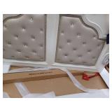 Ornate Victoria Queen Bed Frame in Pearl White- Retail: $2159