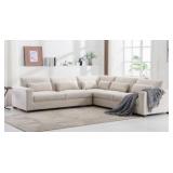 Icelyn 3 Piece Modern and Soft Upholstered Corner Sectional with 6 Throw Pillows, 78.7 Inch Wide- Retail: $2819