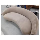 Curved Light Beige Microfiber Sofa- Retail: $1978