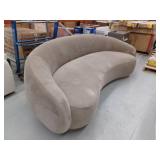 Curved Light Beige Microfiber Sofa- Retail: $1978