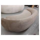 Curved Light Beige Microfiber Sofa- Retail: $1978