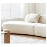 US Pride Furniture Armless Half Moon Shaped Sectional Sofa, Ivory, (Incomplete, Left Side Only)