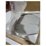 Small Round Side Table, 2-Tier Gold End Table with Faux Marble Top for Small Spaces, Modern Side Table for Living Room, Couch, or Bedroom Nightstand (1 pcs Gold, Round)