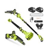 Electric Pole Saws for Tree Trimming, powers on