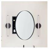 Surface Mount Black Round Circle Bathroom Medicine Cabinet with Mirror Circlular Shaped