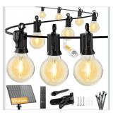 Brightown 108FT 52 LED Solar String Lights Outdoor with Remote & USB Port, Shatterproof Bulbs, Dimmable & Timable, 3 Light Modes, Patio Lights Solar Powered for Camping Backyard Garden Decor