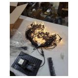 Brightown 108FT 52 LED Solar String Lights Outdoor with Remote & USB Port, Shatterproof Bulbs, Dimmable & Timable, 3 Light Modes, Patio Lights Solar Powered for Camping Backyard Garden Decor