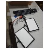 NEEWER LED Video Light Panel Kit, 2 Pack Bi Color Dimmable with Tripod Stand,