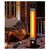 MEPTY Electric Patio Heater, 1500W Infrared Outdoor Heater with Remote, 3 Heat Levels, Noiseless, 24H Timer, Waterproof - Retail $119