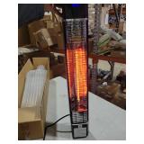 MEPTY Electric Patio Heater, 1500W Infrared Outdoor Heater with Remote, 3 Heat Levels, Noiseless, 24H Timer, Waterproof - Retail $119