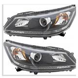 For Honda Accord Sedan EX/EX-L/LX/Sport V4 2.4L Headlights Lamps Set 2013 2014 2015 Halogen Driver and Passenger Side