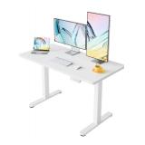 HUANUO 47 x 24 inch Electric Standing Desk Adjustable Height, 4 Memory Height Settings, Sit Stand Up Desk for Home Office & Computer Workstation, White