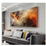 Wall Art Framed Ready to Hang Home Decor Orange White Artwork Wall Art Prints Canvas Painting Large Size for Living Room Bedroom Office Decoration 20\"x40\"