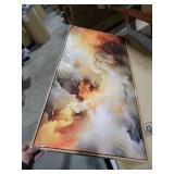 Wall Art Framed Ready to Hang Home Decor Orange White Artwork Wall Art Prints Canvas Painting Large Size for Living Room Bedroom Office Decoration 20\"x40\"