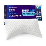 Sidney Sleep Adjustable Curved Contour Fill Pillow Queen Size for Side and Back Sleepers