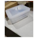 Citylife 3 PCS Plastic Storage Bins with Latching Lids Portable Project Case Clear File Box Stackable Storage Containers for Organizing A4 Paper, Photo, Document, Scrapbook