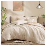 Monbix King Size Comforter Set, Birch Marble Pattern King Size Bed Set Reversible, King Bedding Set 7 Pieces, Bed in a Bag with Comforter, Sheets, Pillowcases & Shams