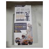 Cooking Utensils Set- 35 PCs Kitchen Utensils with Grater,Tongs, Spoon Spatula &Turner Made of Heat Resistant Food Grade Silicone and Wooden Handles Kitchen Gadgets Tools Set for Cookware