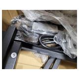 BOLUO Gray Nightstand with Charging Station, LED Night Stand with 2 Fabric Drawers, Bedside Table with USB Ports and Outlets, Nightstand for Bedroom Modern