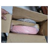 FURWOO Adjustable Pink Short Round Shop Stool, Padded Spa Stool, Ideal for Salon, Manicure, Small