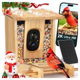 PeckCam Bird Feeder with Camera - 4MP 2K Live AI Bird Species Identification Instant Arrival Alerts - Smart Cameras Birds Feeders Solar Powered Birdwatching Gift for Birdlover Mom Dad, 2.4GHz WiFi