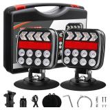 ZUNAICE Wireless Trailer Lights, Adjustable Magnetic LED Trailer Lights with Reflectors, Rechargeable Tow Tail Light Kit for Trucks, Boats, RVs, Campers, IP67 Waterproof