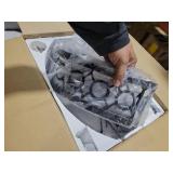 LEDIARY Caged Flush Mount Ceiling Fans with Lights, 23 Inch Farmhouse Low Profile Black Ceiling Fan with Remote, Small Bladeless Fan Lights Ceiling Fixtures for Bedroom, Kitchen- Black