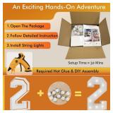 3FT Light Up Numbers Letters, Mosaic Numbers for Balloons, Giant Mosaic Balloon Number 2 for 2 Year Old, 2th 20th 21st Birthday Decorations, 2026 Graduation Party Decor