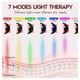 Soeumoir Red Light Therapy Mask, 7 Colors LED Face Mask Red Light Therapy with Rechargeable Controller, Near-Infrared LED Light Therapy Mask with Timing Function for Home Skincare