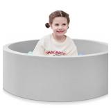 Foam Ball Pit, 35.4\"x 11.8\" Ball Pits for Toddlers, Soft Round Kiddie Baby Playpen Ball Pool for Kids